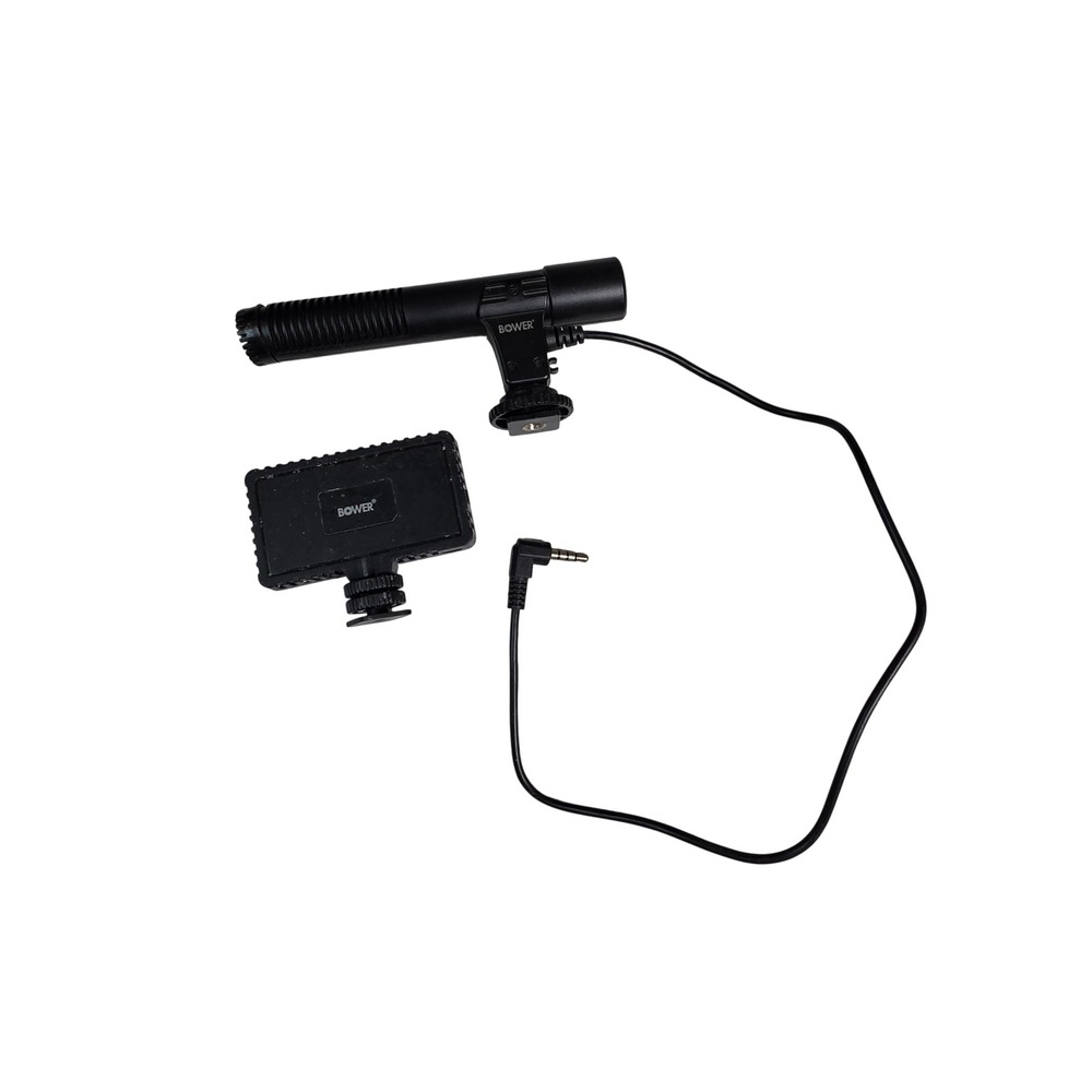 Bower Shotgun Microphone and‎ LED Video Light Vlogging Kit for Phone Camera L2